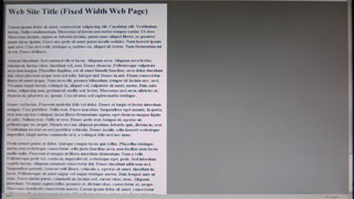 fixed width web page displayed on a wide-screen monitor