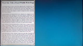 fixed width web page displayed in a wide-screen monitor window