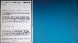 floating width web page displayed in a wide-screen monitor window